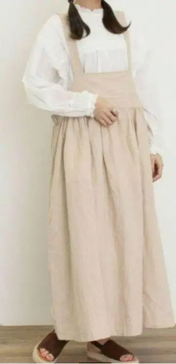 사만사 모스모스 [ Cross Linen ] 점프 스커트 베이지