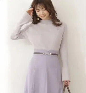 PROPORTION BODY DRESSING 플레어 슬리브 니트 그레이