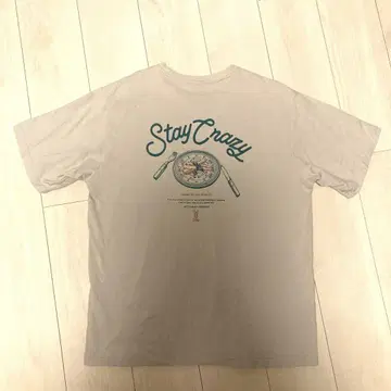 DOD Stay Crazy 그래픽 T셔츠 베이지