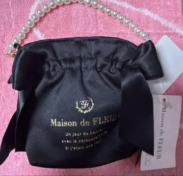 Maison de FLEUR 더블 리본 미니 토트 참