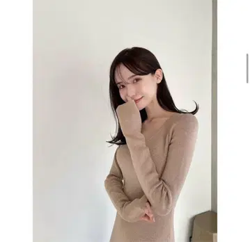 maison celon glitter knit dress [brown)