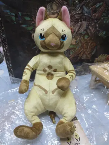 택 포함 새상품 캡콤 몬스터 헌터 봉제 인형 파우치 아이루 정품