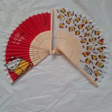 헬로키티전 부채 패턴 다른 2개 세트