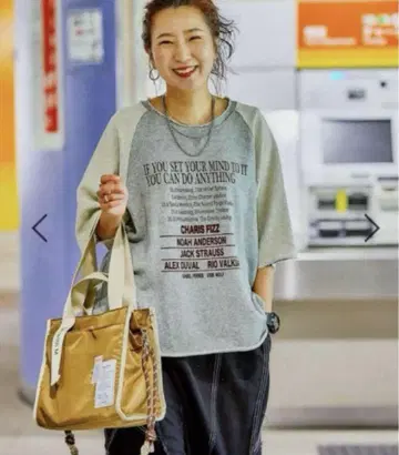 니코앤드 [be with M] 미사요 아메카지 리메이크 T셔츠 그레이