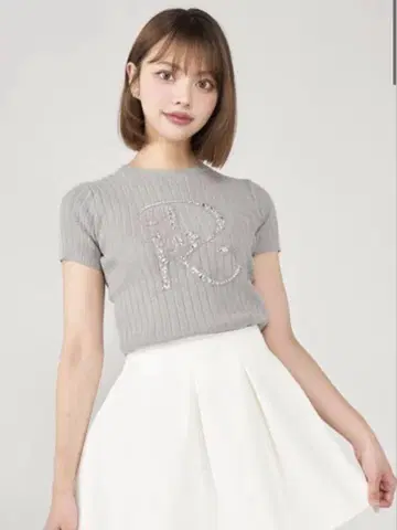 darich 다리치 DR 비쥬 리브 니트탑 GRY