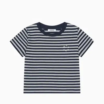 OHESHIO STRIPE LOGO CROP T-SHIRT, GRAY