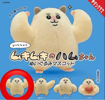 근육질 햄 봉제 인형 마스코트 근육질 포즈