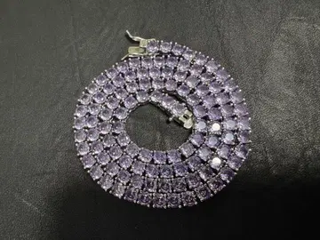 테니스 체인 목걸이 퍼플 지르코니아 4mm 45cm