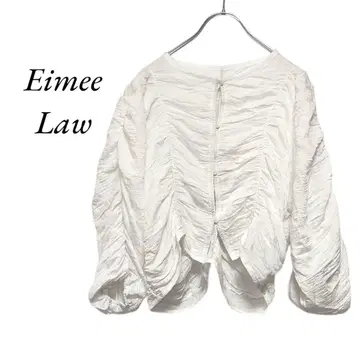 25SS Eimee Law 셔링 숏 가디건 화이트 에이미로우