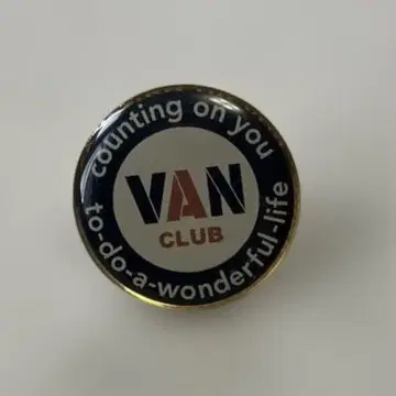 레어템 VAN CLUB 핀 배지 네이비 화이트 골드