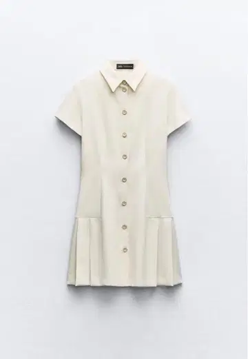 ZARA 카라 부착 미니 원피스 화이트 XS