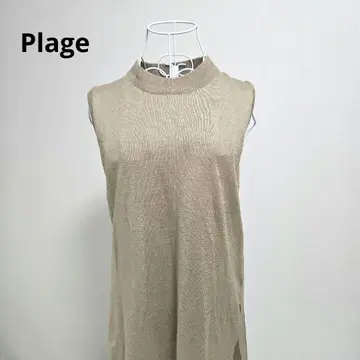 [ 오샤레 인기 Plage ] 카키 니트 베스트 슬릿