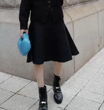 machatt 플레어 스커트 블랙