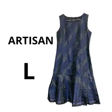 새상품급 ARTISAN 아티산 원피스 슬리브리스 실크 혼방 L