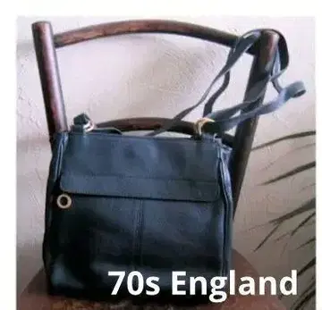 70s 잉글랜드 다크 네이비 가죽 백
