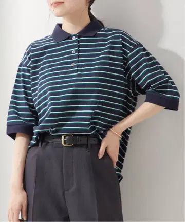 멀티 보더 피케 셔츠 journal standard L'ESSAGE