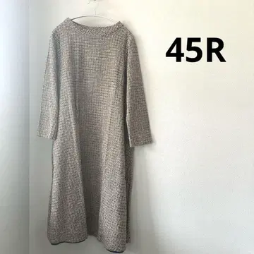 45R 45rpm 코튼 트위드 드레스