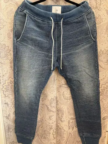 BULEY 블루이 데님 패턴 스웨트 팬츠