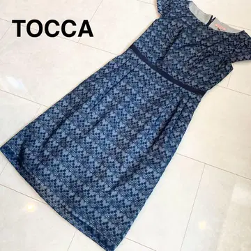[ 새상품급 ] TOCCA 토카 꽃무늬 레이스 원피스 블루 네이비
