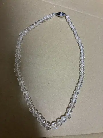 수정 목걸이 실버 각인