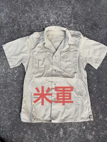 미군 M-46 숏슬리브 코튼 카키셔츠 사이드슬릿
