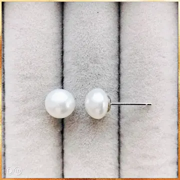 033D [ 싱글 볼 펄 ] 8mm 실버 귀걸이 포멀 만주