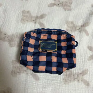 MARC JACOBS 체크 무늬 파우치 네이비 핑크 마크 제이콥스