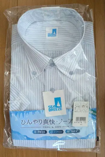 SEA BREEZE 스트라이프 와이셔츠 블루