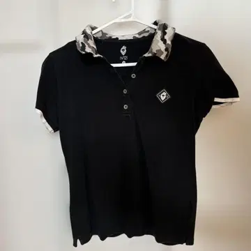 V12 카모플라쥬 옷깃 블랙 피케 셔츠