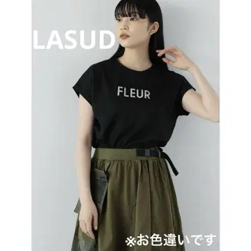 LASUD (라슈드) 프렌치 슬리브 호일 로고 티셔츠
