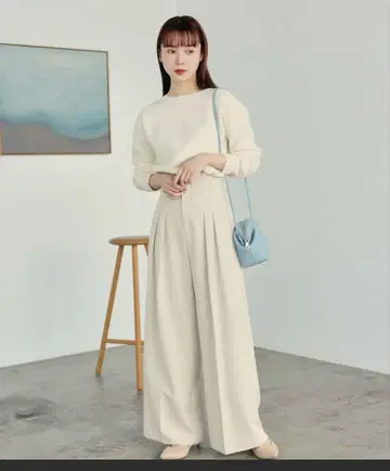 fifth 와이드 팬츠 아이보리 M 사이즈 허리밴딩