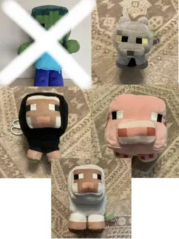 마인크래프트 봉제 인형 세트 고양이 양 돼지