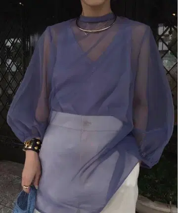 AIRLY SHEER BLOUSE 퍼플 s297