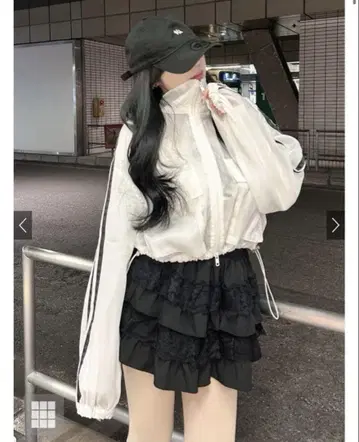 사이드 라인 시어 숏 기장 블루종
