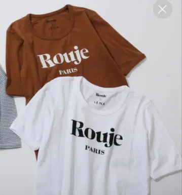 이에나 루즈 rouje iena 로고 티셔츠 콜라보 화이트 PARIS