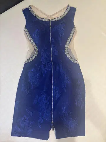 ROBE de FLEURS Glossy 프론트 지퍼 미니 드레스