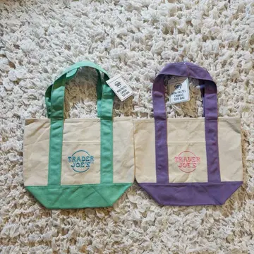Trader Joe's 캔버스 미니 토트백 2개 세트