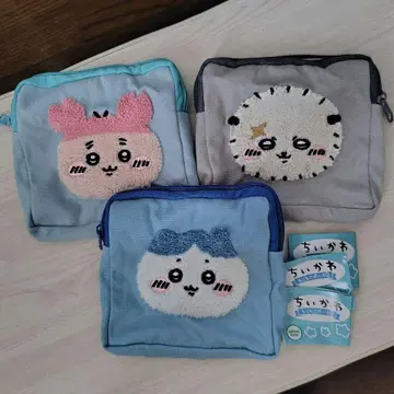 치이카와 (먼작귀) 복슬복슬 파우치 2탄 하치와레 랏코 헌책방 3종 세트
