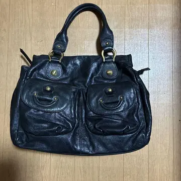 블랙 가죽 백