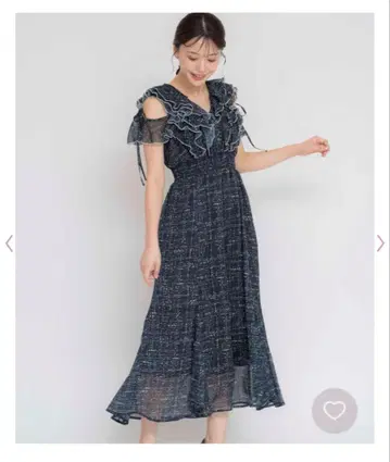 노엘라 noela 프릴 바이컬러 원피스 네이비