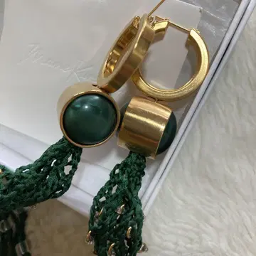 마메 쿠로고시 태슬 프린지 귀걸이 Green 계열 3