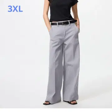 UNIQLO 와이드 트라우저 청바지 그레이 3XL 여성용