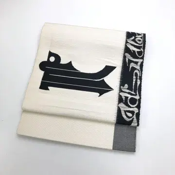 나고야 오비  추상 무늬 백련색 KO-1567