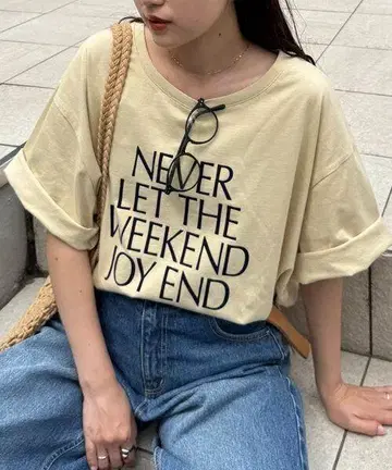 플로키 로고 프린트 반팔 오버 Tee