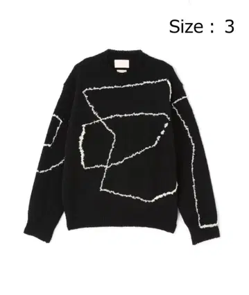 YOKE CONTINUOUS LINE EMBROIDERY SWEATER