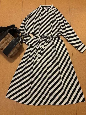 새상품급 H&M 벨트 셔츠 원피스 드레스 롱 돌먼 슬리브