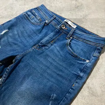 ZARA MAN 자라 맨 데미지 가공 스트레치 앵클 스키니 데님