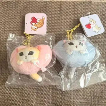 mofusand 모프 샌드 복슬복슬 하트 냥코 마스코트 핑크 블루
