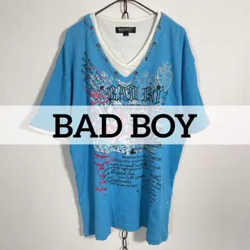 00s BAD BOY 레이어드 티셔츠 체인 Y2K 헤이세이 그런지