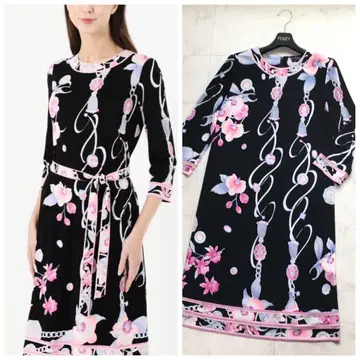 신상 새상품급 LEONARD 레오나르 칸칸 드레스 원피스 40